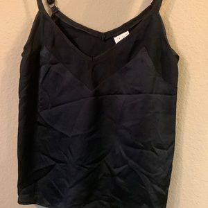 Black silk tank